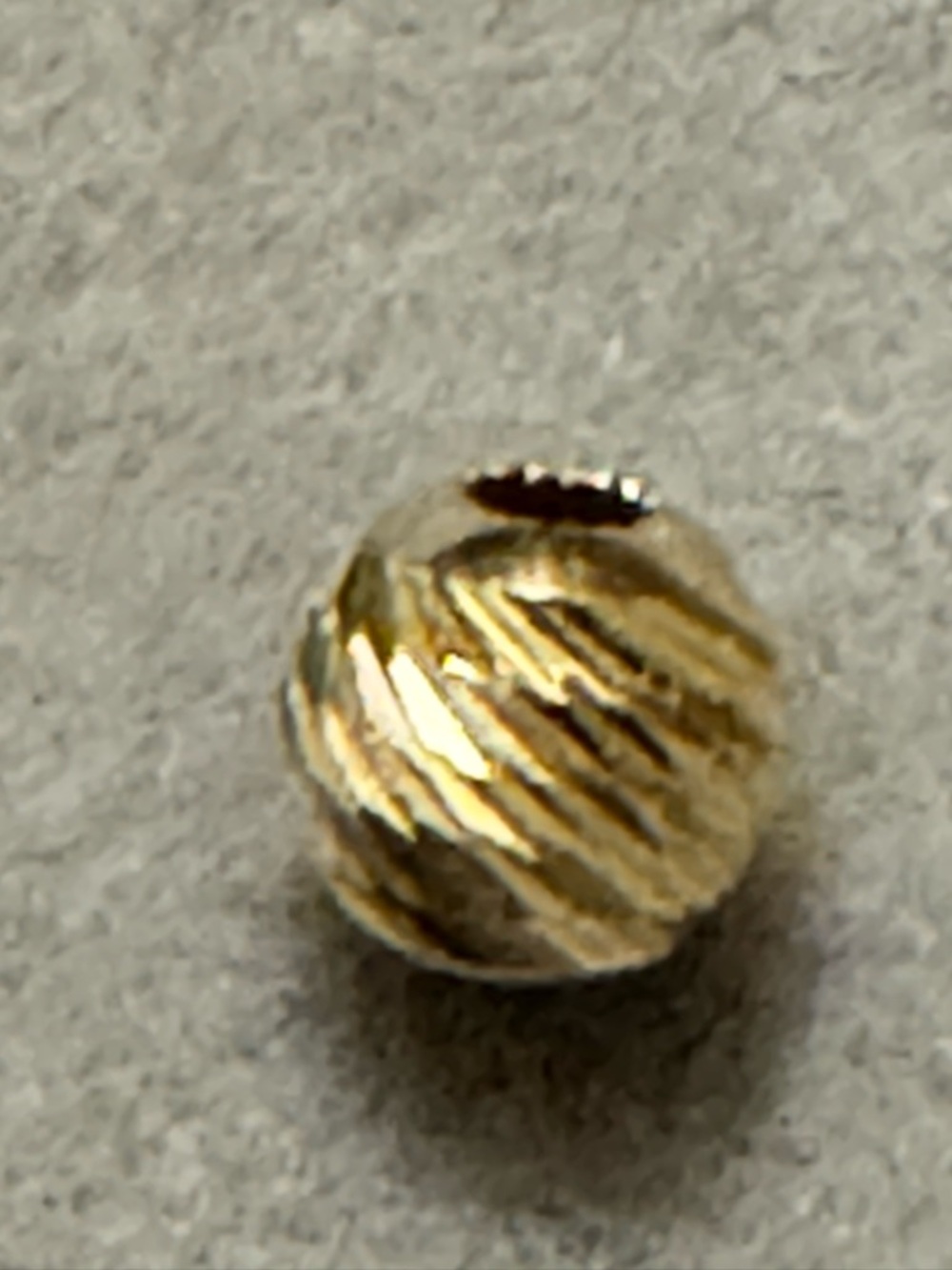 14K Gold Textured Round Bead for Women Jewelry